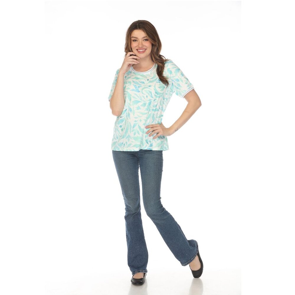 Mint Green Cerulean Leafy Charm Top